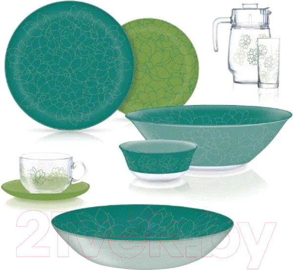 Изображение товара Набор столовой посуды Luminarc Simply Fleurs De Bach V2714 (44пр)