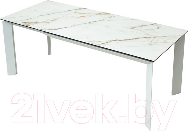 Изображение товара Обеденный стол M-City Cremona 180 KL-188 / 614М04876 (контрастный мрамор матовый/белый)