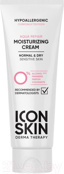 Крем для лица Icon Skin Aqua Repair Увлажняющий гипоаллергенный для нормальной и сухой к (75мл)