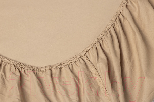 Изображение товара Простыня AlViTek Сатин однотонный на резинке 140x200x25 / ПР-СО-Р-140-МОК (мокко)