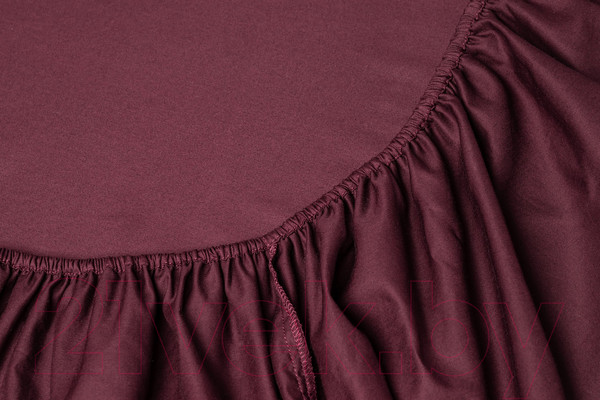 Изображение товара Простыня AlViTek Сатин однотонный на резинке 140x200x25 / ПР-СО-Р-140-ЧЕРЕ (черешня)