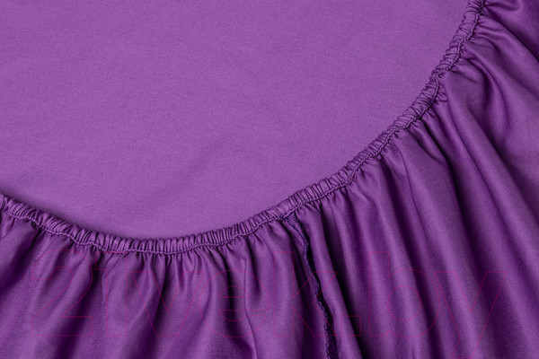 Изображение товара Простыня AlViTek Сатин однотонный на резинке 200x200x25 / ПР-СО-Р-200-ТЛ (темная лаванда)