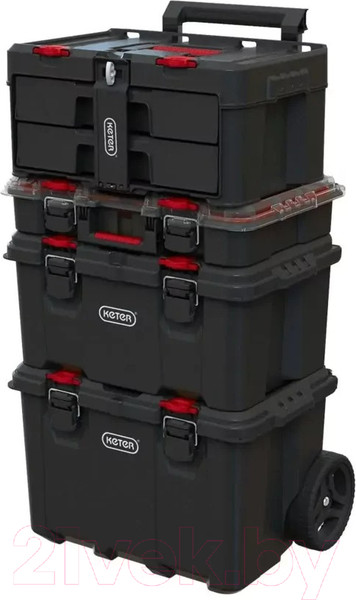 Изображение товара Ящик для инструментов Keter 2 Drawers Unit / 253384 (черный/красный)