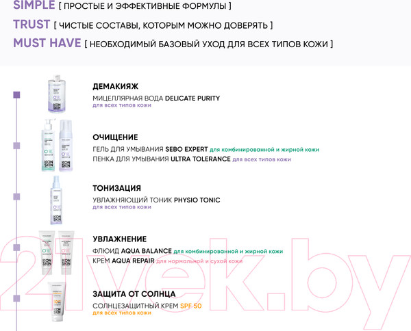 Изображение товара Мицеллярная вода Icon Skin Delicate Purity Очищающая (450мл)