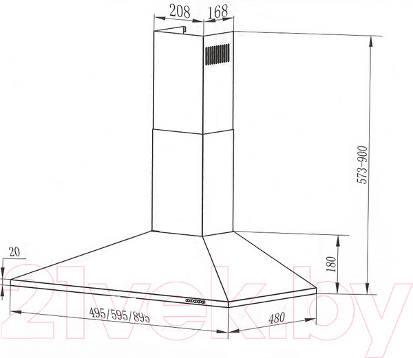 Изображение товара Вытяжка купольная Maunfeld Cork 60 (белый)