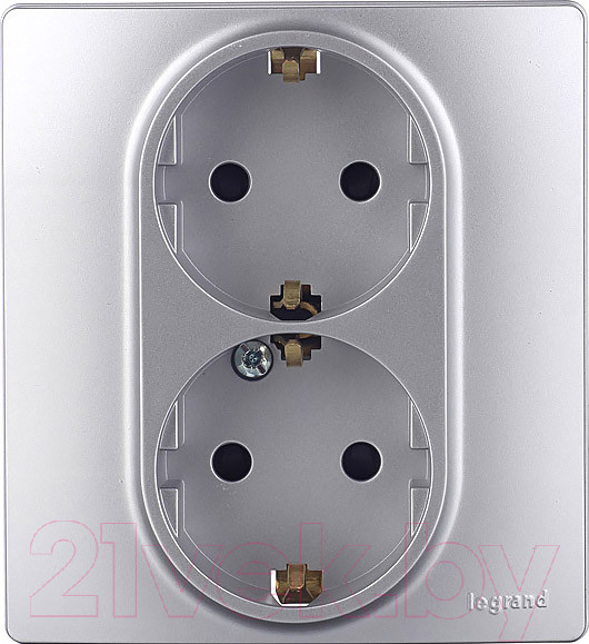 Изображение товара Розетка Legrand Etika 672423 (алюминий)