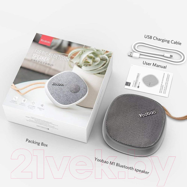 Изображение товара Портативная колонка Yoobao Mini-Speaker M1 (серебристый)