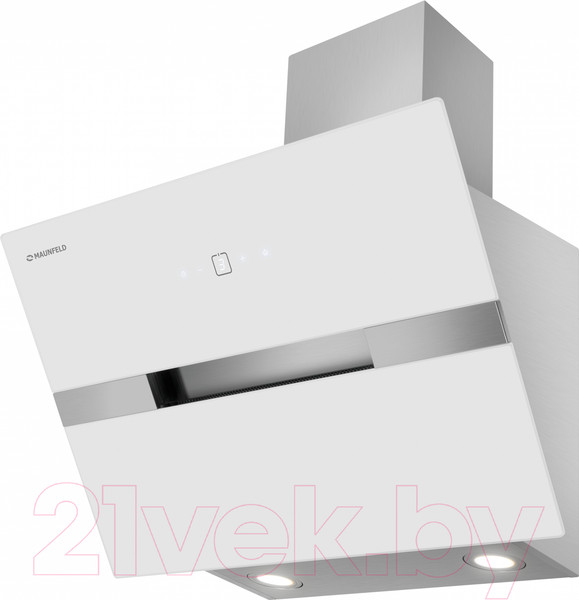 Изображение товара Вытяжка наклонная Maunfeld Mersey 60 (нержавеющая сталь/белое стекло)