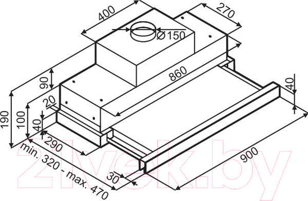 Изображение товара Вытяжка телескопическая Maunfeld Galaxy 90 (черный)