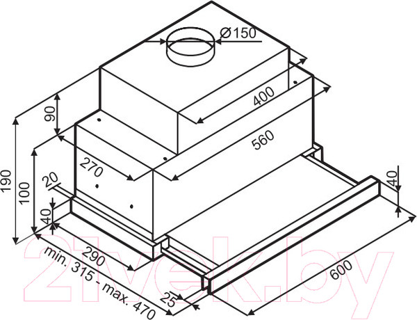 Изображение товара Вытяжка телескопическая Maunfeld Galaxy 60 (черный)