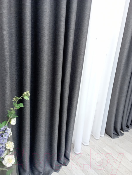 Изображение товара Штора Модный текстиль 03L1 / 112MT391019 (260x150, темно-серый)