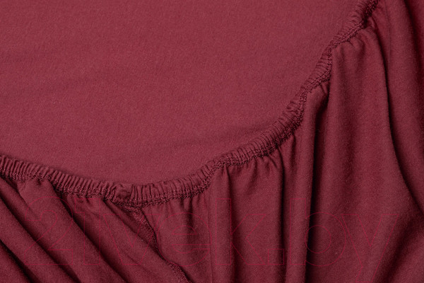 Изображение товара Простыня AlViTek Трикотажная на резинке 140x200 / ПТР-МАР-140 (марсала)