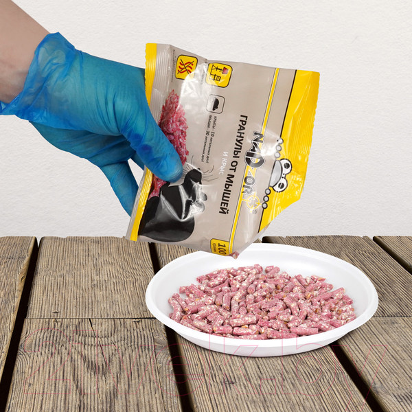 Изображение товара Средство для борьбы с вредителями Nadzor NASA368 Гранулы от мышей и крыс (100г)