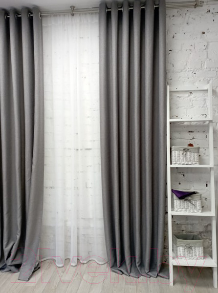 Изображение товара Штора Модный текстиль 06L1 / 112MT6670M28 (260x150, средне серый)