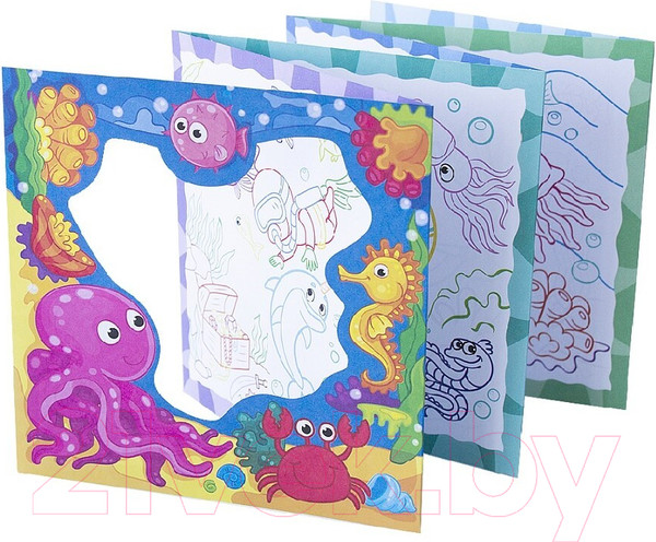 Изображение товара Раскраска Malamalama Акварельное настроение. Коралловый риф с красками