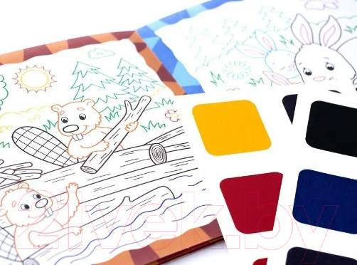 Изображение товара Раскраска Malamalama Акварельное настроение. На лесной полянке с красками