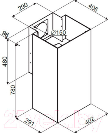Изображение товара Вытяжка коробчатая Maunfeld Bath 402  (нержавеющая сталь)
