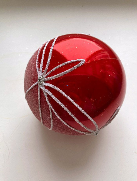 Изображение товара Набор шаров новогодних GreenTerra 60мм (6шт, рисунок)