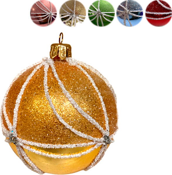 Изображение товара Набор шаров новогодних GreenTerra 80мм (4шт, рисунок)