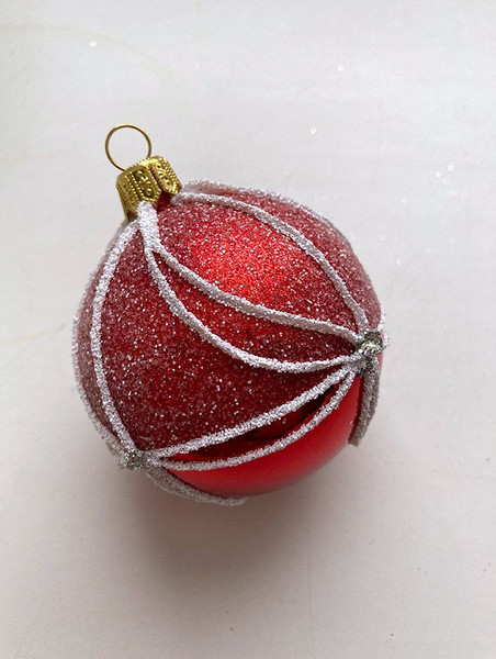 Изображение товара Набор шаров новогодних GreenTerra 80мм (4шт, рисунок)