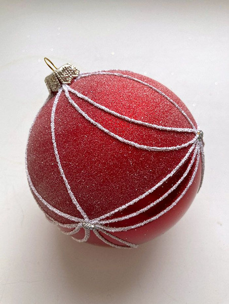 Изображение товара Набор шаров новогодних GreenTerra 80мм (4шт, рисунок)