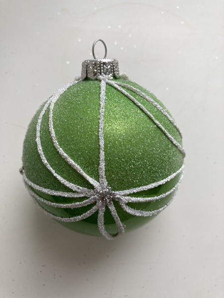 Изображение товара Набор шаров новогодних GreenTerra 80мм (4шт, рисунок)