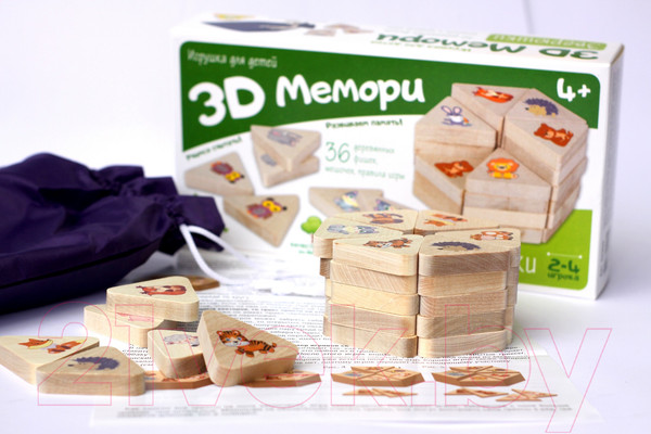 Изображение товара Настольная игра Десятое королевство 3D Мемори Зверюшки / 02905