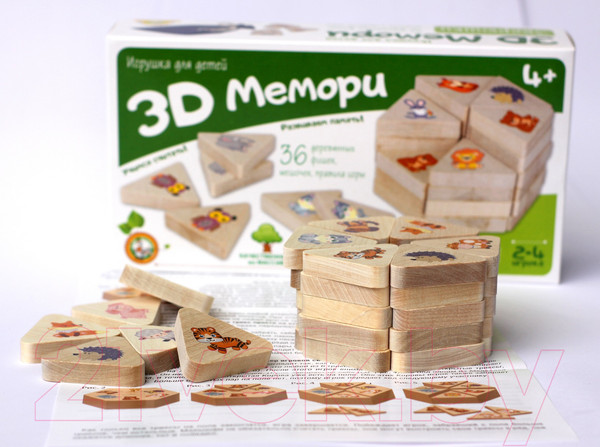 Изображение товара Настольная игра Десятое королевство 3D Мемори Зверюшки / 02905