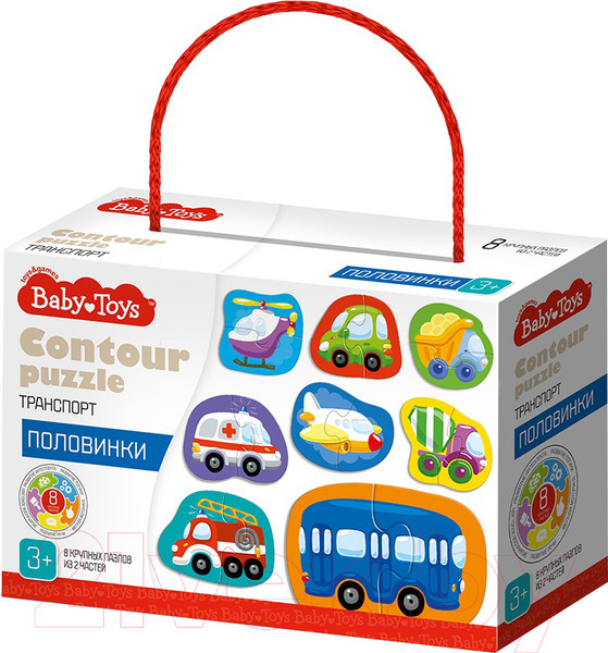 Изображение товара Развивающая игра Baby Toys Половинки Транспорт / 04122