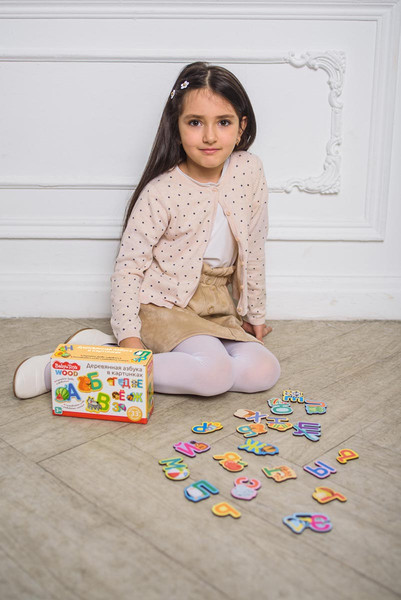 Изображение товара Развивающая игра Baby Toys Wood Азбука деревянная в картинках / 02996