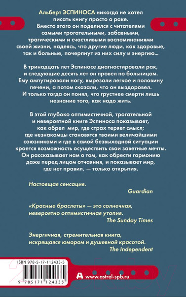 Изображение товара Книга АСТ Красные браслеты (Эспиноса А.)