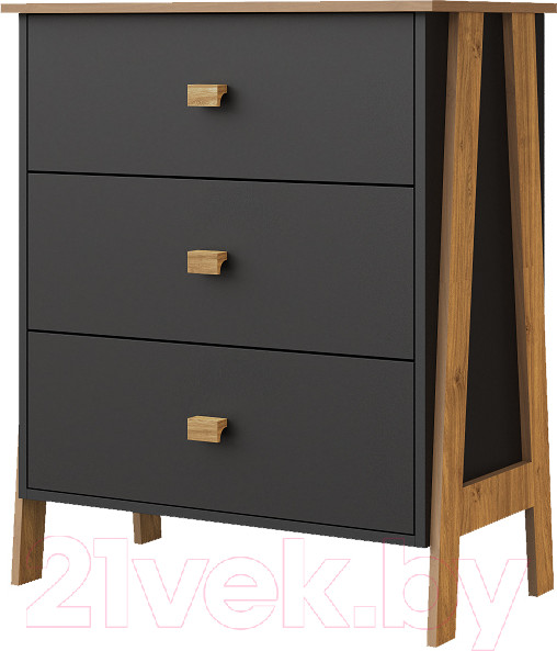 Изображение товара Комод Мебель-КМК Скандинавия 0905.10 (графит/дуб наварра)