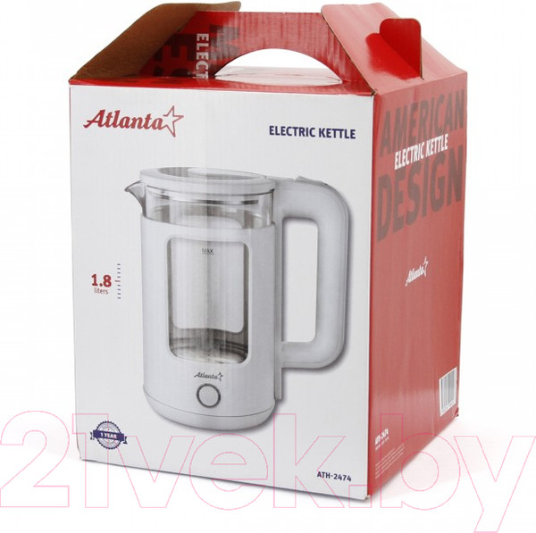 Изображение товара Электрочайник Atlanta ATH-2474 (белый)