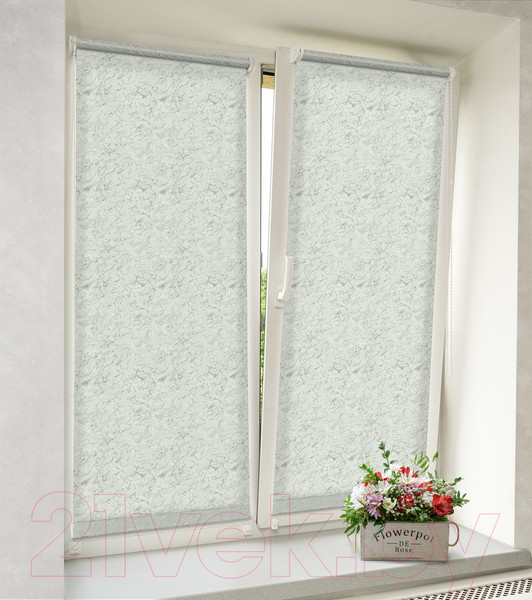 Изображение товара Рулонная штора Delfa Сантайм Жаккард Венеция СРШ-01 МД 29507 (34x170, серый)