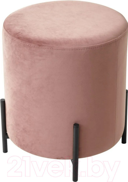 Изображение товара Пуф M-City Феликс круглый / 461MC04211 (розовый 15 велюр/черный)