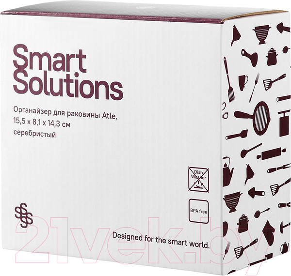 Изображение товара Органайзер для раковины Smart Solutions Atle / HF-ATL-ORG-ABSPC-CHR (серебристый)