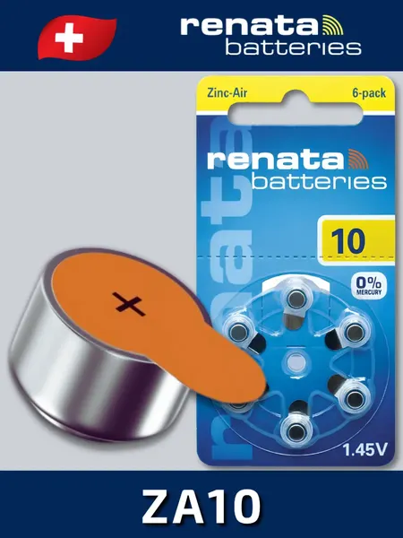 Изображение товара Комплект батареек Renata 10 PR70 (6шт)
