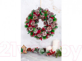 Изображение товара Венок Elan Gallery Заснеженные шишки / 450087