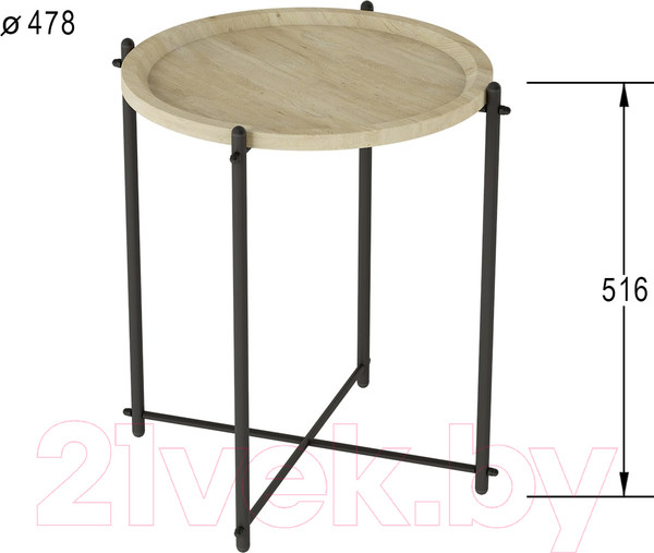 Изображение товара Журнальный столик Калифорния мебель Кнуд (дуб санремо/черный)