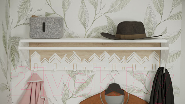 Изображение товара Вешалка для одежды Калифорния мебель Хигс (дуб санремо/белый)