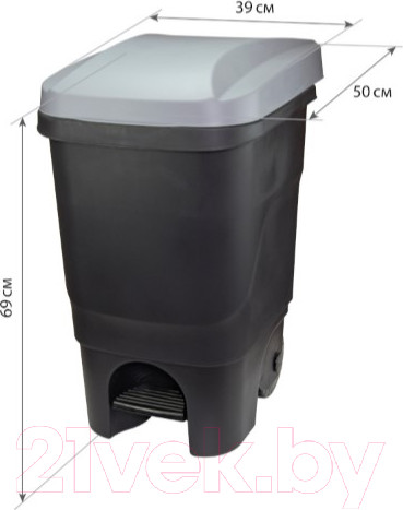 Изображение товара Контейнер для мусора Idea М2398 (60л, серая крышка)