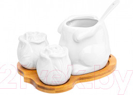 Изображение товара Сахарница Elan Gallery Заяц с капустой с набором для специй / 950180