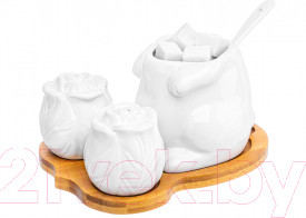 Изображение товара Сахарница Elan Gallery Заяц с капустой с набором для специй / 950180