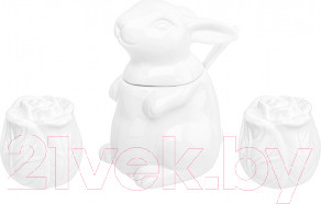 Изображение товара Сахарница Elan Gallery Заяц с капустой с набором для специй / 950180