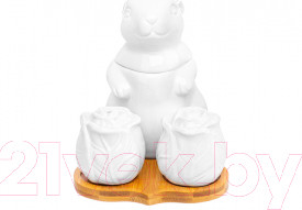 Изображение товара Сахарница Elan Gallery Заяц с капустой с набором для специй / 950180