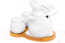 Изображение товара Сахарница Elan Gallery Заяц с капустой с набором для специй / 950180