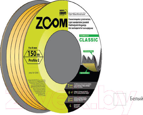Изображение товара Лента уплотнительная Zoom 02-2-4-109 (белый)