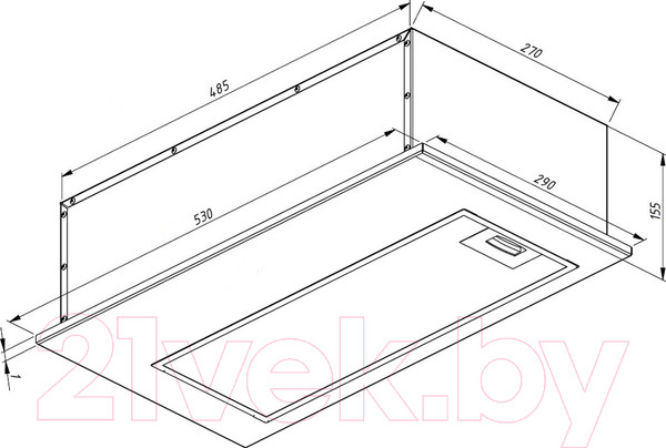 Изображение товара Вытяжка скрытая Akpo Mio 60 WK-12 (черный)
