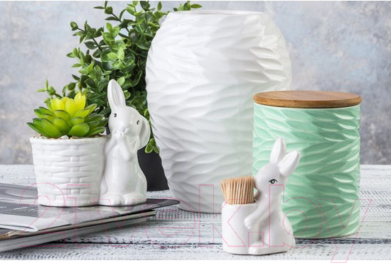 Изображение товара Ваза Elan Gallery Листья Ивы / 350119 (пломбир)