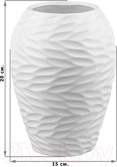 Изображение товара Ваза Elan Gallery Листья Ивы / 350119 (пломбир)